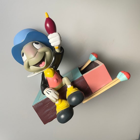 JIMINY Cricket on His Matchbox in Colorful Heavy Ceramic! so Big