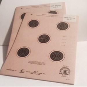 TARGETS, Small Bore Rifle, Two Vintage Packs of 12 Targets Each, 1950&#39;s -- Official NRA Targets!