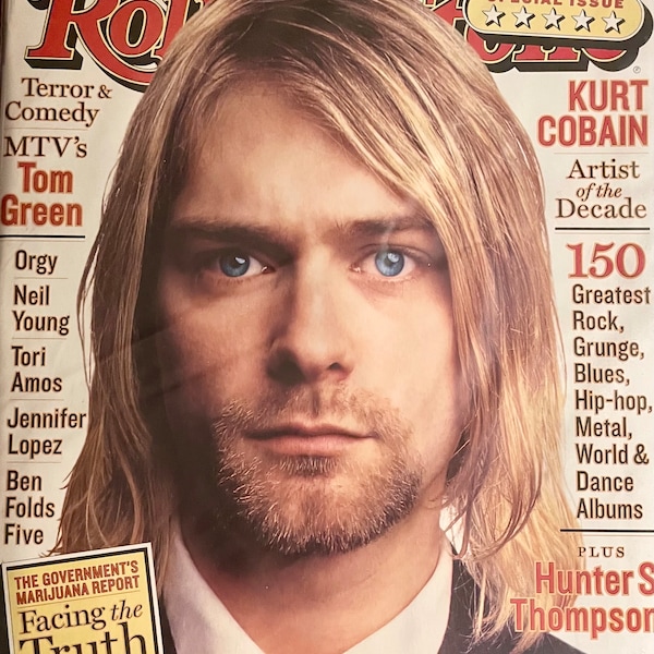 Kurt Cobain, Rolling Stone Magazine's "Artist of the Decade" (with 18”x 20” POSTER, Plus "150 Greatest Rock, Blues…” in MINT COLLECTIBLE!