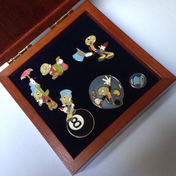 Jiminy Cricket Pins by Disney -- Six Pins in a Beautiful Wood