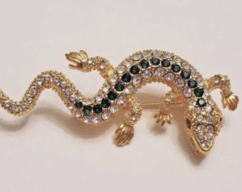 LIZARD PIN -- Studded with Crystals, It Sparkles, Shines and Glitters! Amazing Detail with So Much Personality!