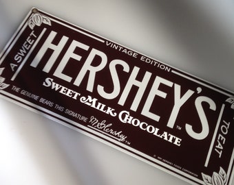 HERSHEY'S CHOCOLATE! Beautiful Porcelain-on-Steel Sign, "Vintage Edition" -- Highly Collectible! RARE!