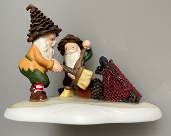 Dept 56:”Nuts About Broomball!”Accessorize Your North Pole Series Buildings or Stand Alone! The Elves Are Delightful!