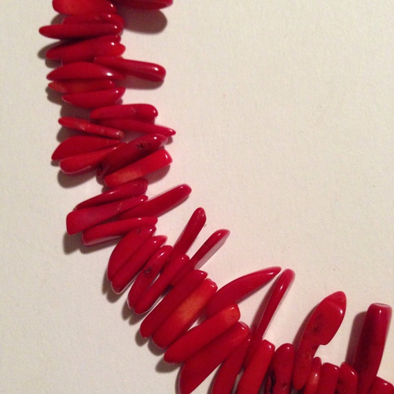 REAL CORAL Necklace, RARE, Large Polished Pieces,… - image 3