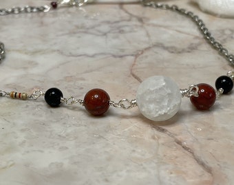 Quartz, Jasper, Obsidian Necklace - Space Ghost - Geek Jewelry