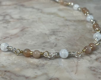 Day and Night - Sunstone and Moonstone Necklace