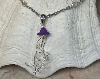 Jellyfish Necklace - Purple with Swarovski Crystals