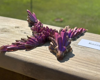 Razzi ~ Pink Magenta Brown Resin Dragon