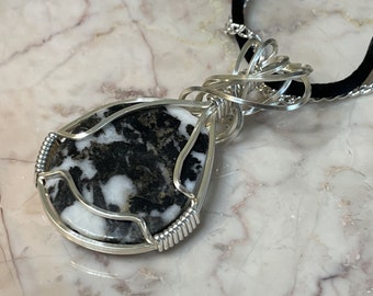 Wild West Zebra Jasper Wire Wrapped Pendant