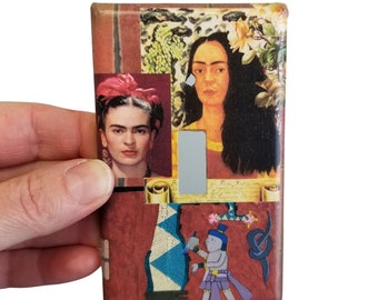 Frida Inspired Single Light Switch Plate Cover Paper Decoupage