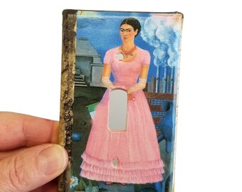 Frida Inspired Single Light Switch Plate Cover Paper Decoupage