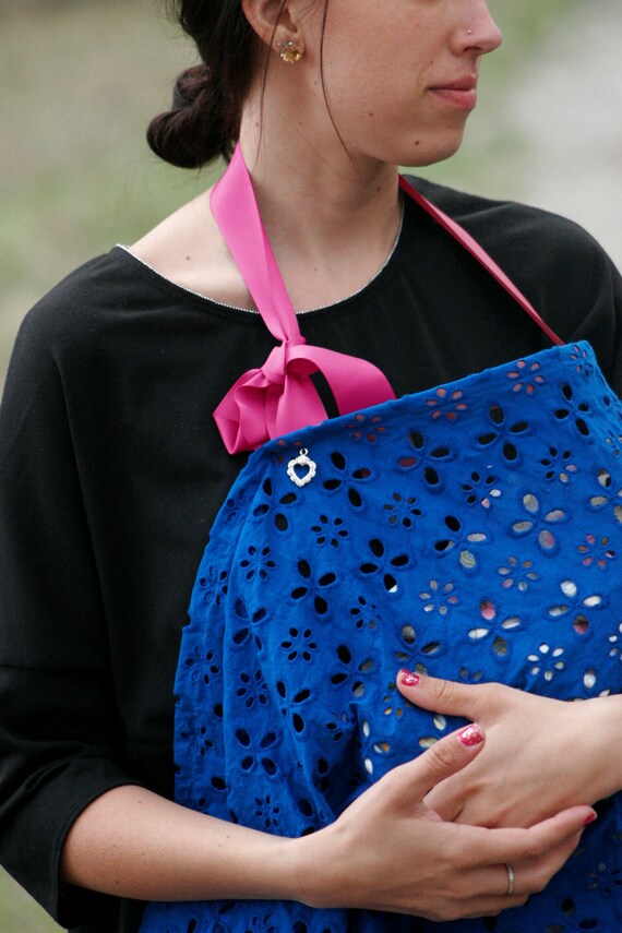 Breastfeeding CoverUp in COBALT BLUE & Hot PINK. Private and Etsy