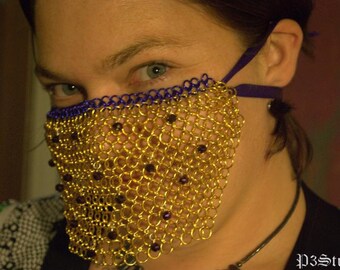 Custom Made Chainmaille Veil with Beads