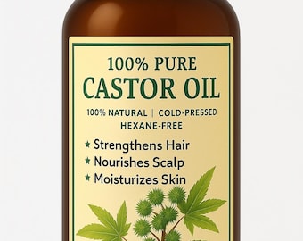 Pure  Castor Oil - For Hair, Scalp & Skin