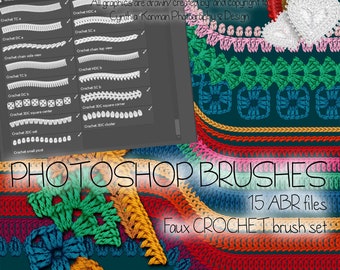 Photoshop Brush Set - realistic Crochet brushes SET ONE starter pack