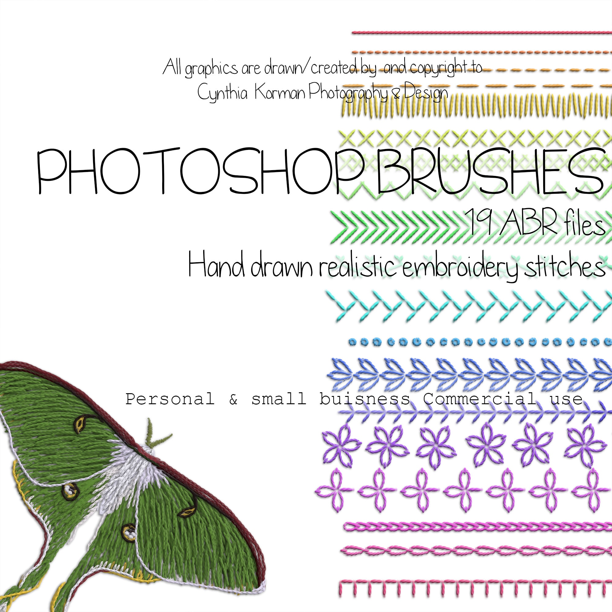 Photoshop Brush Set - realistic embroidery brushes