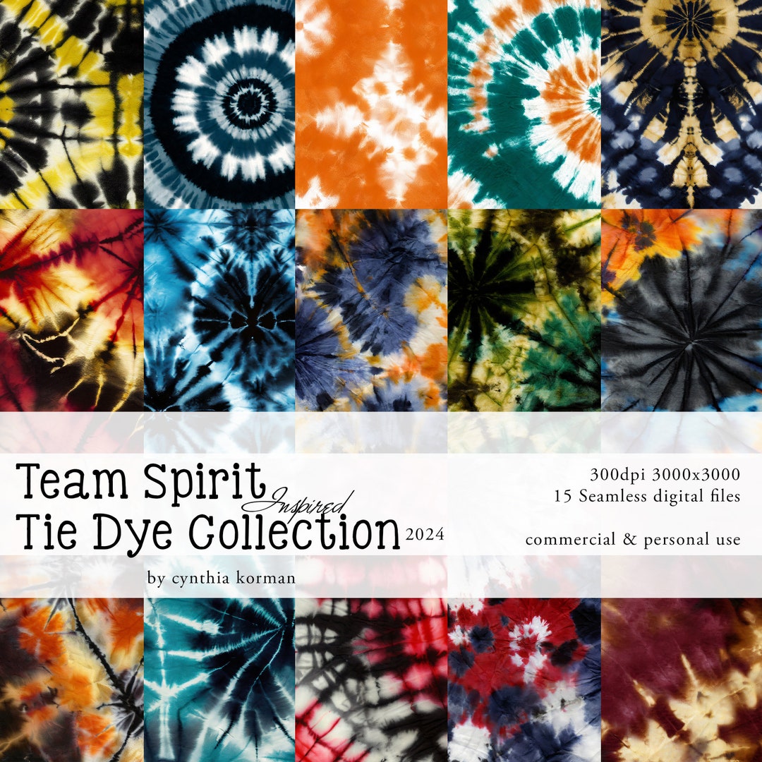 SEAMLESS DIGITAL ART Tie-dye Collections Team Spirit - Etsy