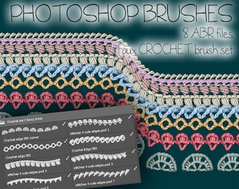 Photoshop Brush Set - realistic Crochet brushes SET 2 edges
