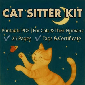 Pet Sitter Printable Kit – Cat Info Pages – Fill-In Pet Care PDF | Pet Sitting Template – Vacation Checklist for Cat Owners