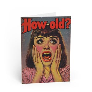 Tarjetas de felicitación de cumpleaños vintage: sorpresas retro, tarjetas divertidas para hitos, invitaciones de celebración únicas, tarjetas humorísticas, diseños nostálgicos