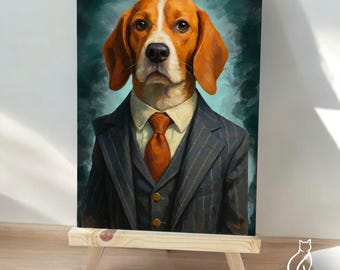 Custom Dog Portrait in Suit | Renaissance Pet Painting