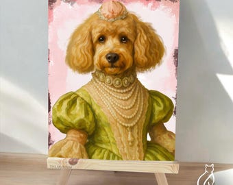 Custom Renaissance Dog Portrait, Royal Pet Art, Personalized Gift (Rigid Print)