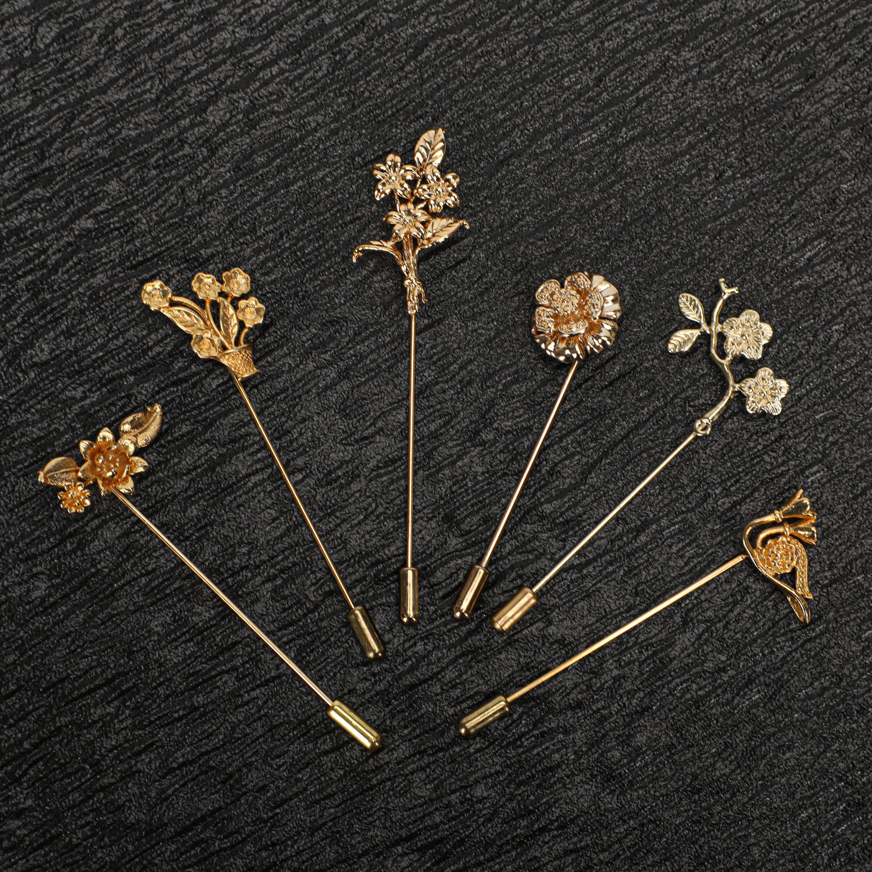 Personalized Brooch, Birth Flower Brooch, Suit Lapel Pin, Flower Stick ...