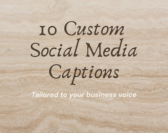 10 subtítulos personalizados para redes sociales / Redacción de publicaciones en Instagram o Facebook / Asistencia en marketing para pequeñas empresas