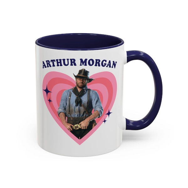 Arthur Morgan Retro Pop Heart Mug, Accent Coffee Mug