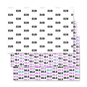 Run, 13.1, 26.1 Wrapping Paper Sheets