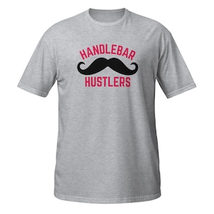 Handlebar Hustlers Running Team Shirt – Funny Race Day Tee for 5K, 10K, Marathon & Fun Runs