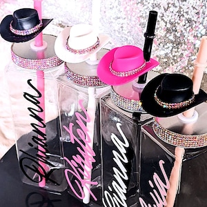 Personalized Bachelorette Party Cup, Bridesmaid Gift Favors, Nash Bash Party Cups, Last Rodeo Rhinestone Bling, Birthday Party Cups Decor
