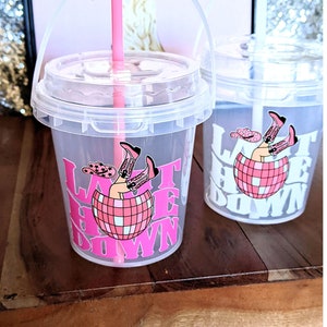 Last Hoe Down Bachelorette Party Plastic Drink Cup, Last Bash in Nash, Personalized Cup, Cowgirl Bride Cup, Last Rodeo Bachelorette, Disco image 7