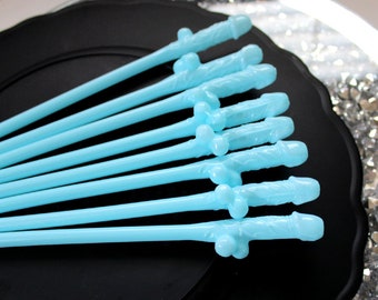 Bachelorette Party Straws, Blue Penis Straws, 12 Pack Penis Straws, Pecker Straws, Willy Straws, Bachelorette Straw, Bachelorette Decor