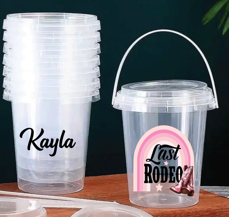 Last Rodeo Bachelorette Party Cups, Plastic Drink Cup, Last Bash in Nash, Personalized Cup, Cowgirl Swag, Country Western Party Decor image 4