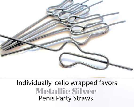 Silver Penis Straws Bachelorette Party Supplies Penis Party Etsy