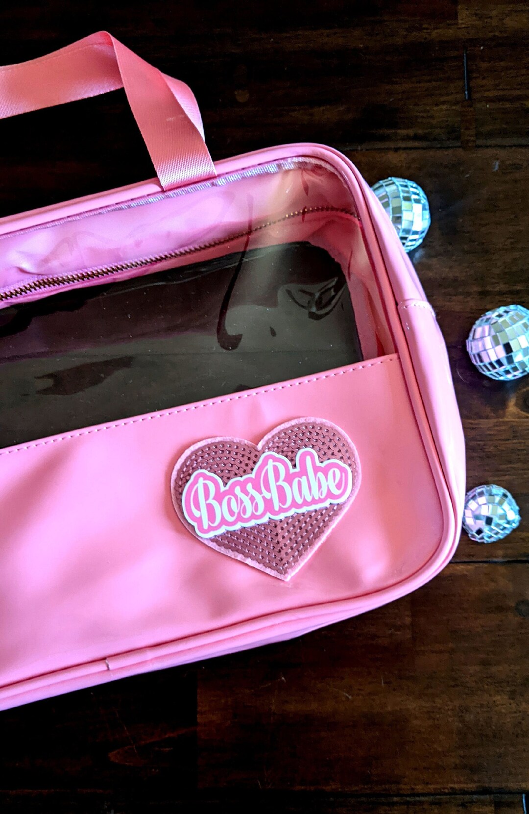 Pink Cosmetic Bag With Handles Large Cosmetic Tote Bag Pink Etsy