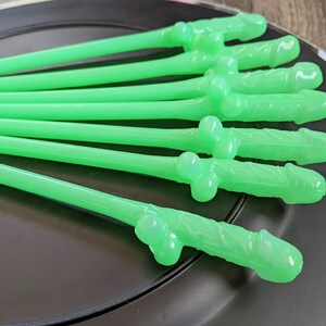 Bachelorette Party Straws, Rainbow, 12-36 Pack Penis Straws, Pecker Straws, Willy Straws, Bachelorette Decorations, or Jumbo Straw, ON SALE 12 Green