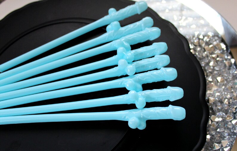 Bachelorette Party Straws, Rainbow, 12-36 Pack Penis Straws, Pecker Straws, Willy Straws, Bachelorette Decorations, or Jumbo Straw, ON SALE 12 Light Blue