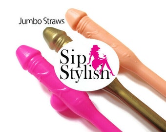 Jumbo Straw, Bachelorette Party Straws, Penis Party Straws, Pecker Straws, Bride to be JUMBO straw, Willy Straws, Gold Straws
