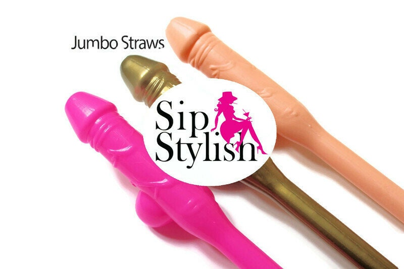 Jumbo Straw, Bachelorette Party Straws, Penis Party Straws, Pecker St…