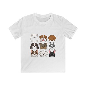 Adorable Dog Breed Kids Tee Shirt, Cute Animal Graphic Top, Gift for Dog Lovers, Fun Pet Themed Birthday, Summer Kids Fashion