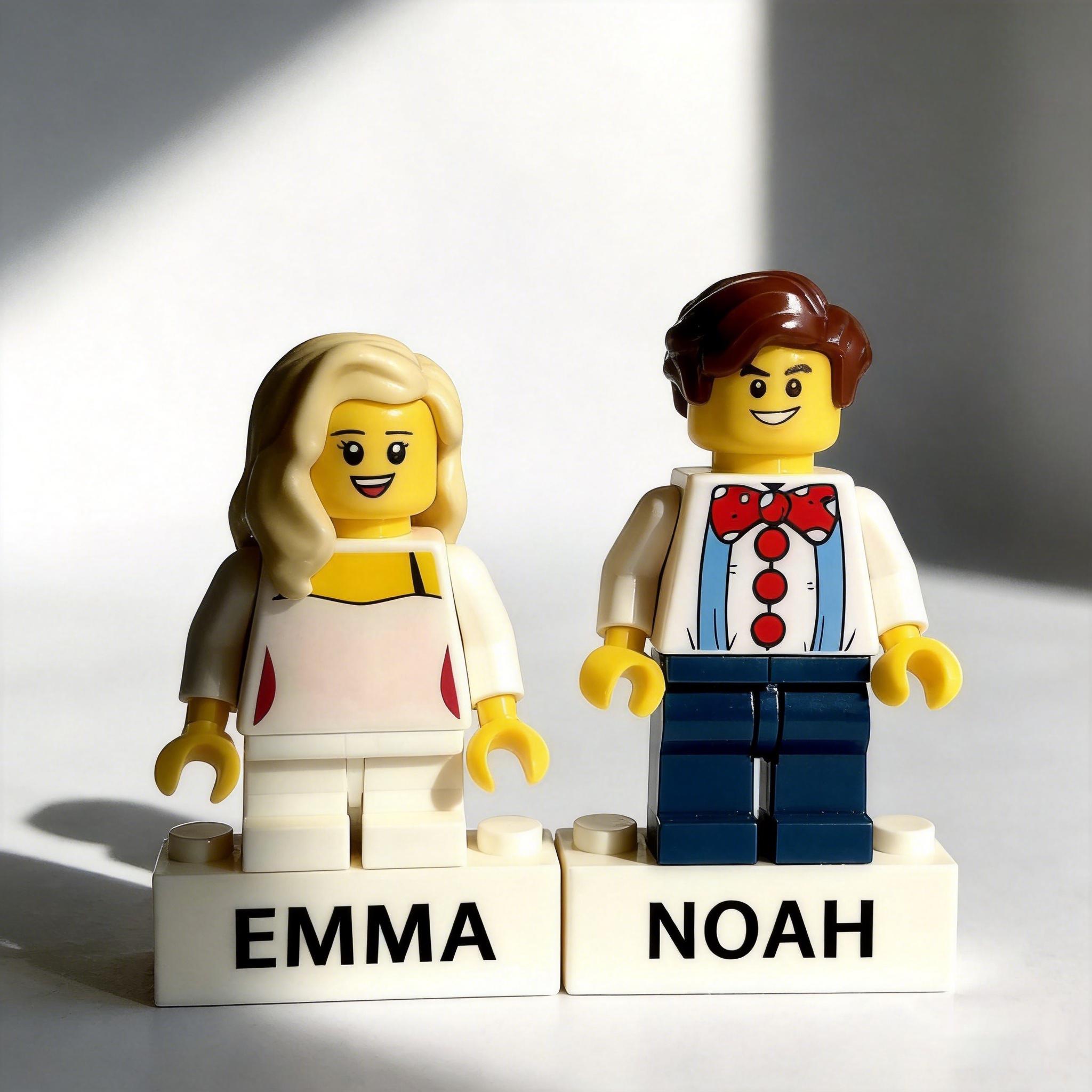 Custom Mini Figure Couple Gift, Personalized Brick Style Character Set ...