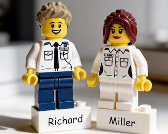 Custom City Lego Mini Figure From Photo, Personalized Couple Family Figurine, Urban Mini Me Unique Gift