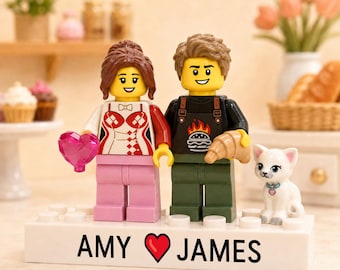 Personalized Mini Figure from Photo, Custom Brick Style Couple Gift, Best Friend Keepsake, Family Name Figure, Unique Gift for Him Her