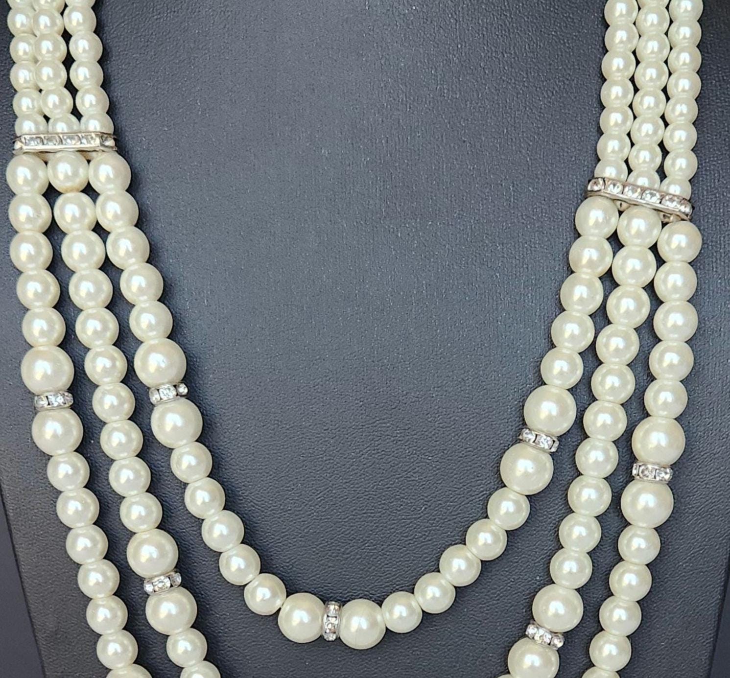 ◆VINTAGE HOLLYWOOD◆ Basic Pearl Necklace VH2379NE016B Old Hollywood Pearl Necklace - Etsy