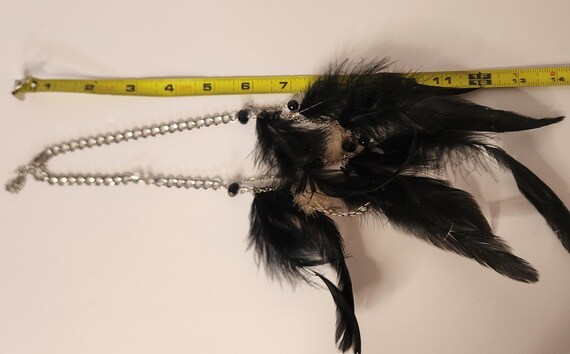 Boho Black Feather Statement Necklace – Festival … - image 6