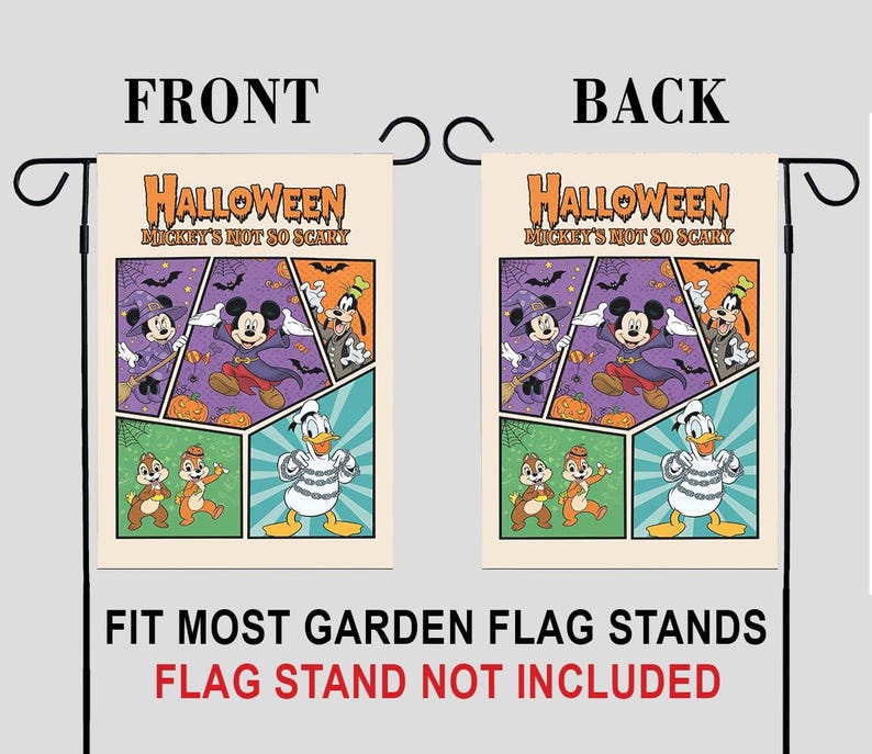 Retro Mickey's Not so Scary Halloween Party Garden Flag, Mickey and ...