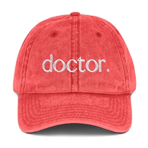 Bestickte Doktor Vintage Kappe, MedizinStudenten Geschenk, Krankenschwester Abschluss Hut, Retro medizinische Kopfbedeckung, Arztkleidung, Vintage Style
