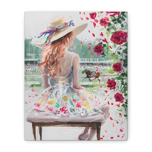 シックな乗馬アートキャンバス、競馬装飾、花柄ウォールアート、ロデオギフト、カントリーホームデコレーション